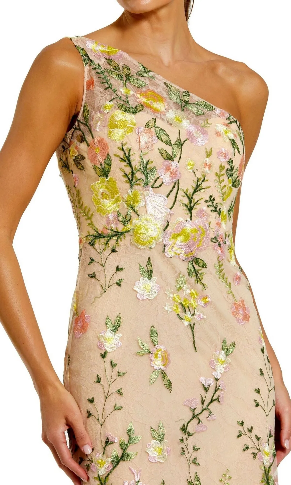 Yellow Floral-Print Formal Dress: Mac Duggal 68606 sold by PromGirl product image thumbnail 3