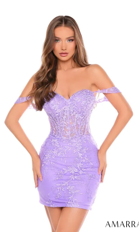Short Homecoming Dress 88045 by Amarra sold by PromGirl