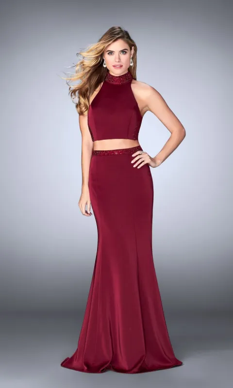 La Femme Two-Piece Backless Dress 24119 sold by PromGirl