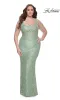 Plus-Size Lace Prom Dress: La Femme 31535 sold by PromGirl
