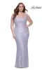 Plus-Size Lace Prom Dress: La Femme 31535 sold by PromGirl