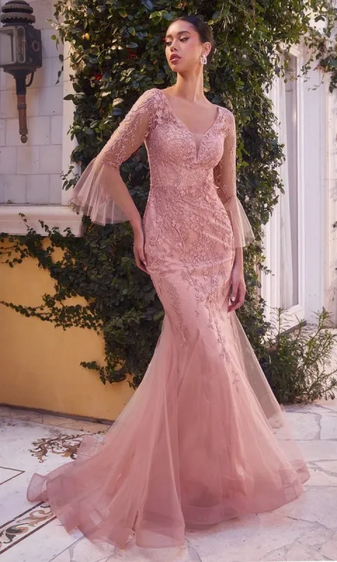 Bell-Sleeve Long Mermaid Formal Dress A1342 sold by PromGirl