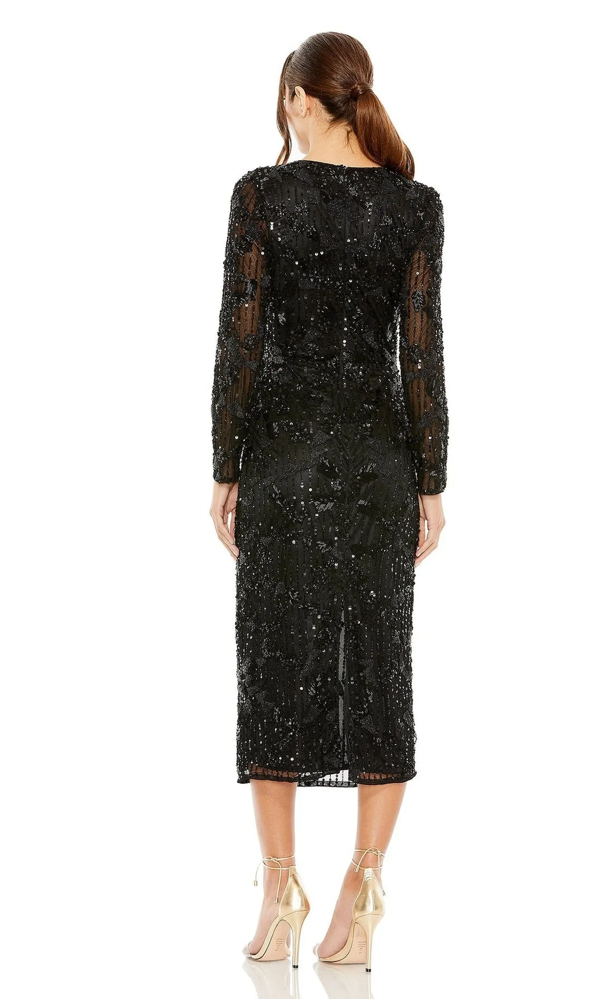 Long Sleeve Wedding Guest Dress: Mac Duggal 5988 sold by PromGirl product image thumbnail 3