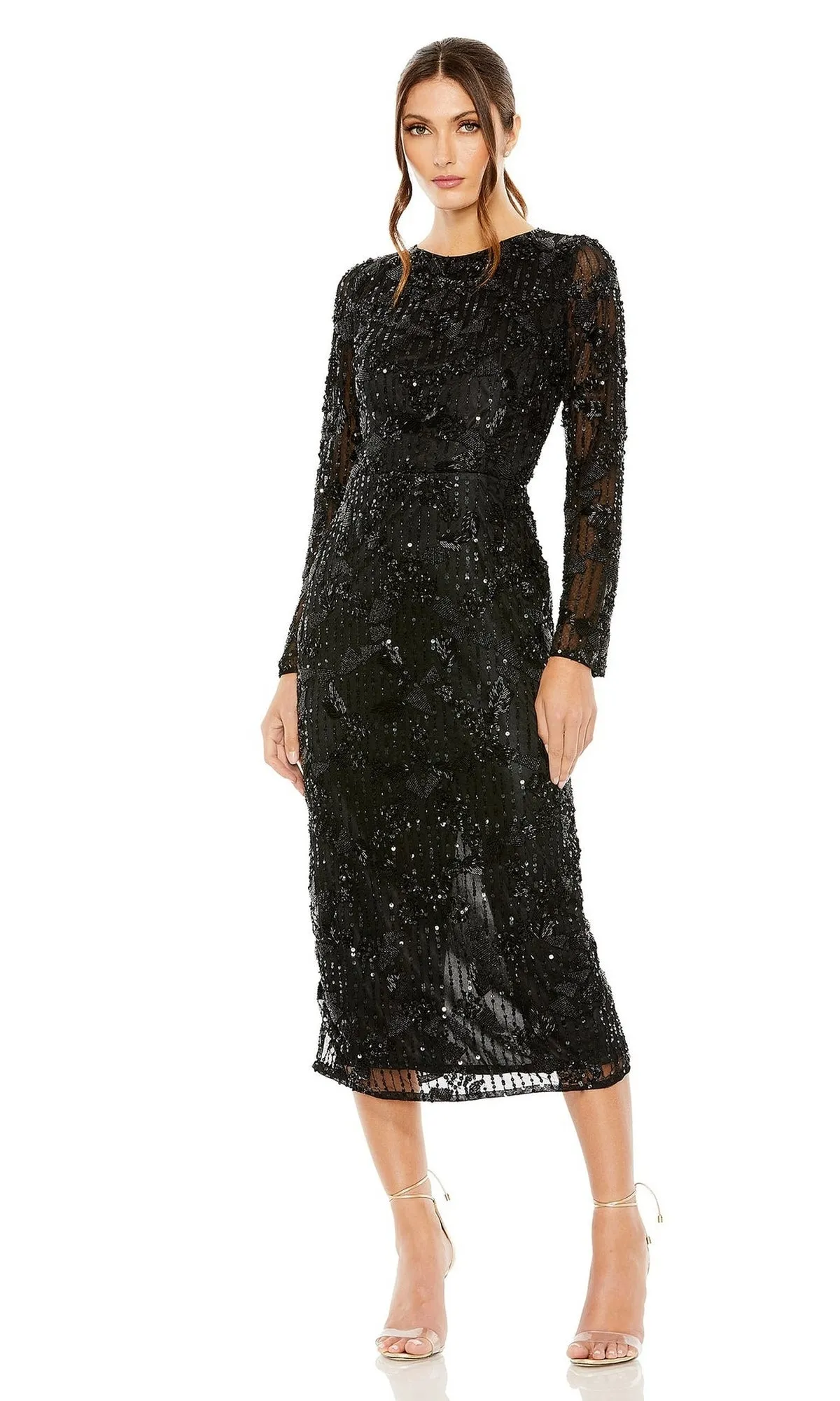 Long Sleeve Wedding Guest Dress: Mac Duggal 5988 sold by PromGirl product image thumbnail 4