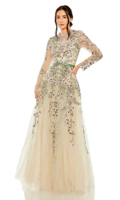 Sage Long Sleeve Formal Gown: Mac Duggal 20580 sold by PromGirl