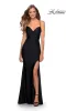 Lace-Up Simple Long Prom Dress: La Femme 28536 sold by PromGirl