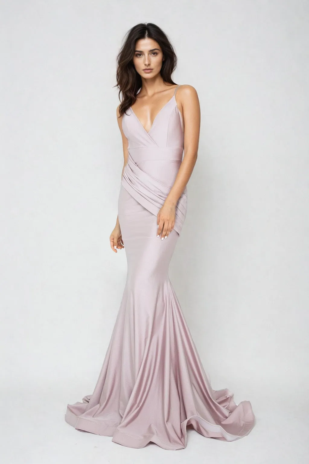 Rushed-Sash Long Mermaid Prom Dress: Atria 6200H sold by PromGirl