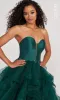 Colette Glitter-Tulle Layered Long Prom Ball Gown sold by PromGirl