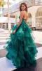 Colette Glitter-Tulle Layered Long Prom Ball Gown sold by PromGirl