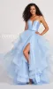 Colette Glitter-Tulle Layered Long Prom Ball Gown sold by PromGirl