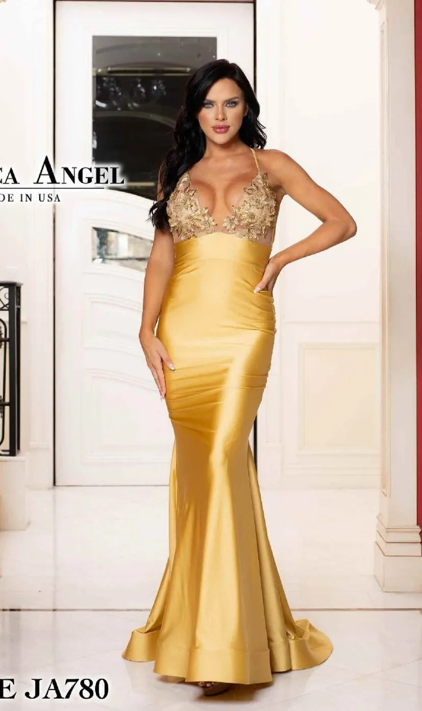 Sheer-Neck Long Prom Dress: Jessica Angel 780 sold by PromGirl product image thumbnail 4