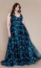 Plus-Size Long Glitter Prom Gown: Poly USA W1134 sold by PromGirl
