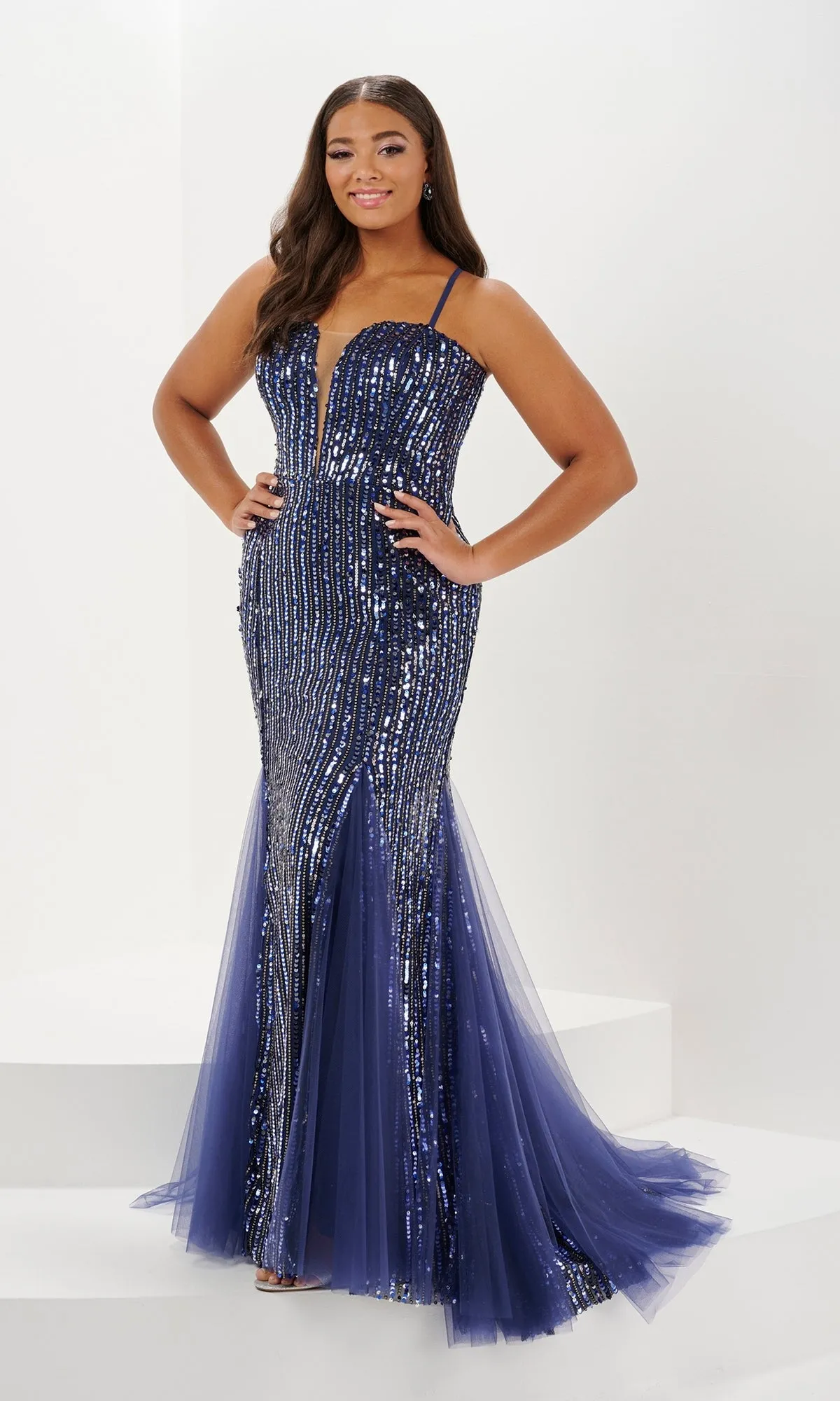Tiffany Plus-Size Sequin Mermaid Prom Dress 16132 sold by PromGirl product image thumbnail 4