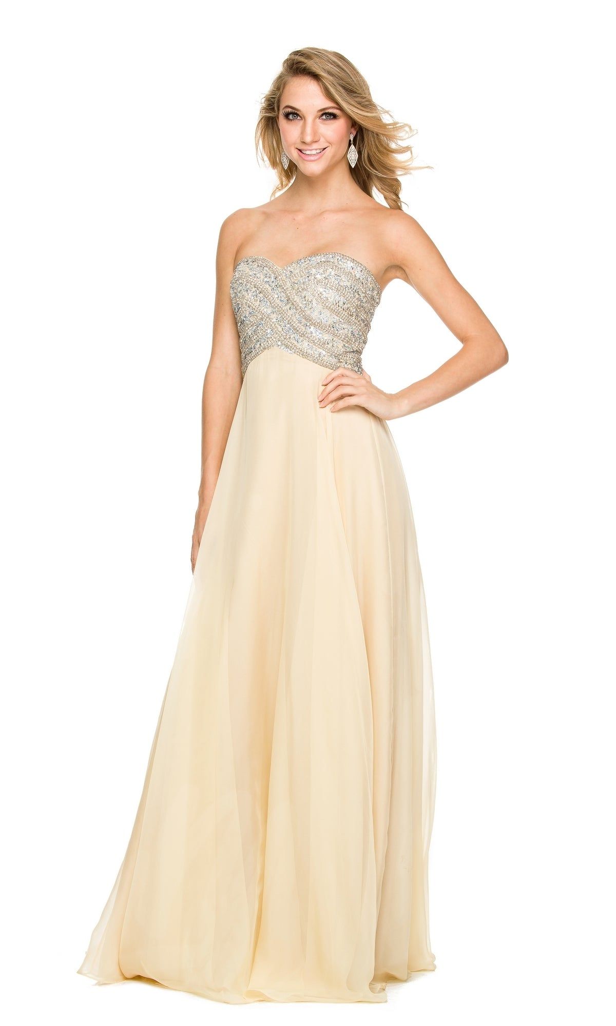 Long Prom Dress with Strapless Beaded Bodice sold by PromGirl product image thumbnail 5