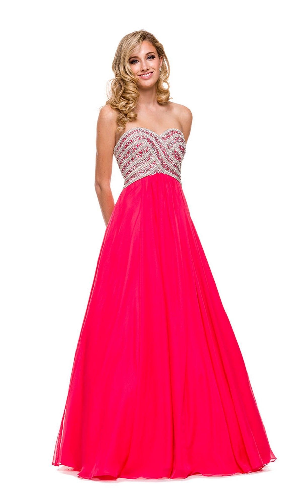 Long Prom Dress with Strapless Beaded Bodice sold by PromGirl