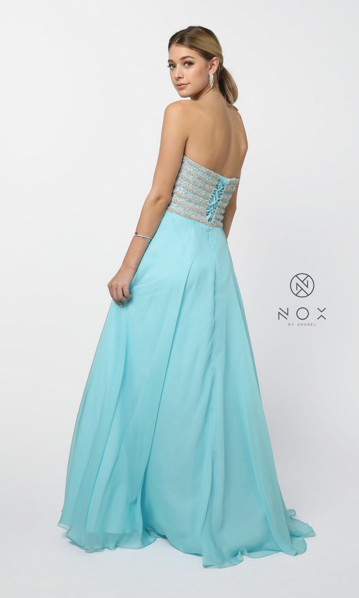 Long Prom Dress with Strapless Beaded Bodice sold by PromGirl product image thumbnail 4