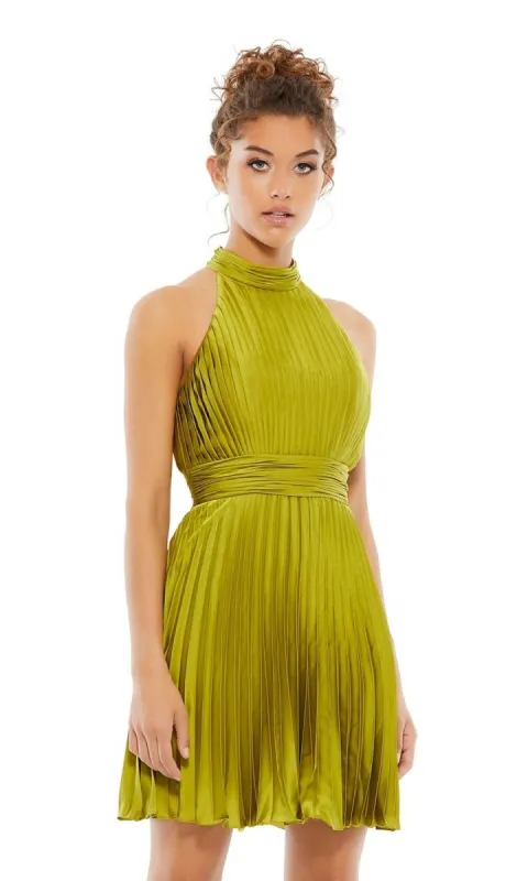 Short Pleated Hoco Dress: Mac Duggal 26645 sold by PromGirl