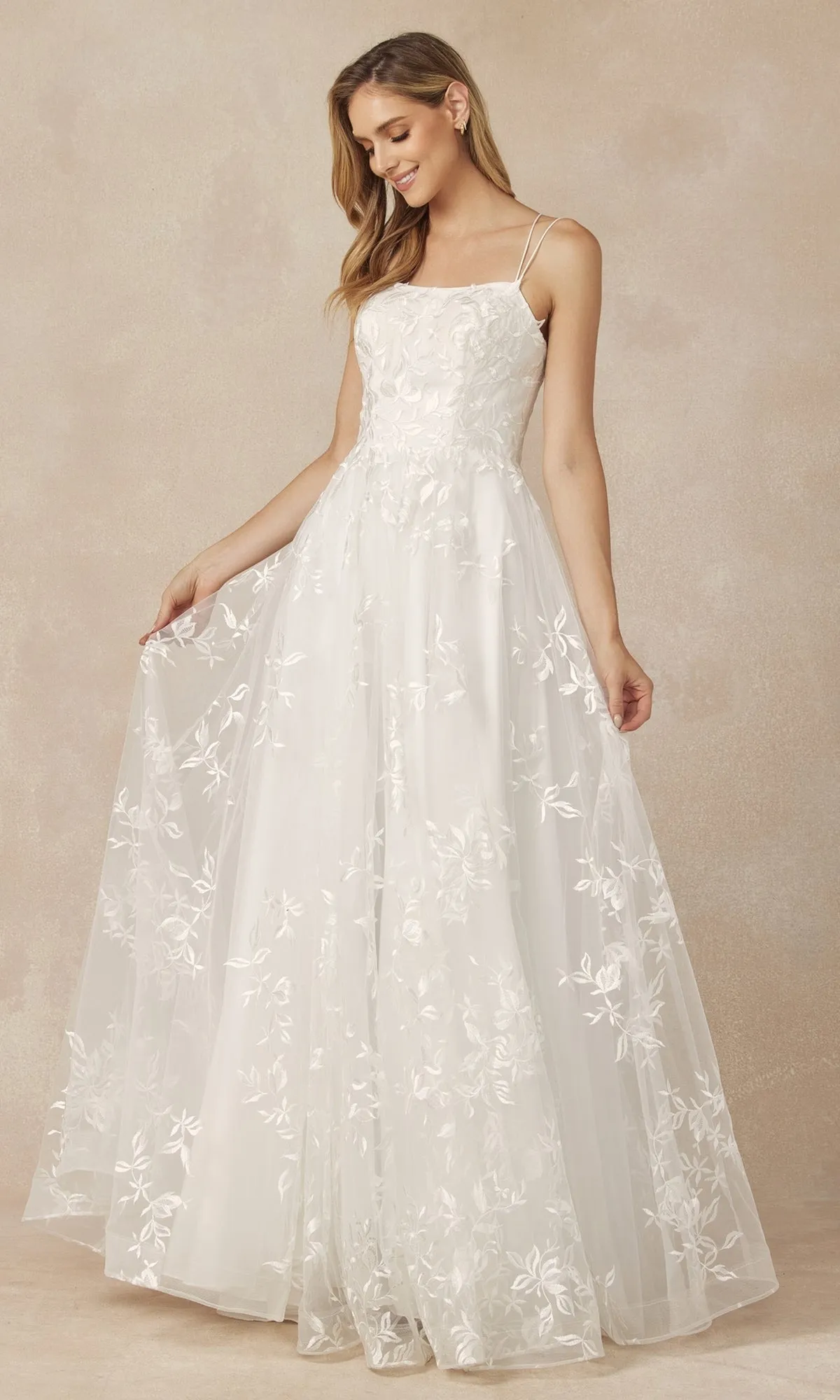 Embroidered-Lace Long A-Line Prom Ball Gown 279 sold by PromGirl product image thumbnail 3
