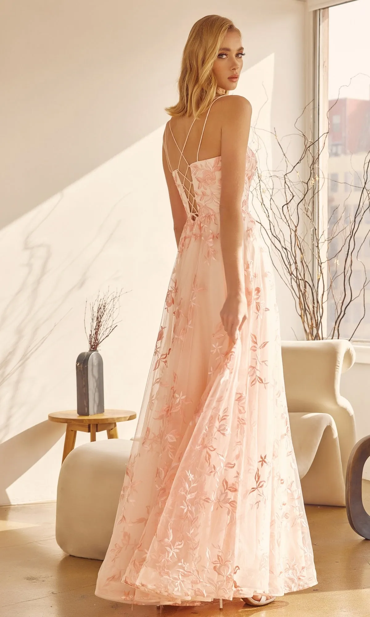 Embroidered-Lace Long A-Line Prom Ball Gown 279 sold by PromGirl product image thumbnail 2