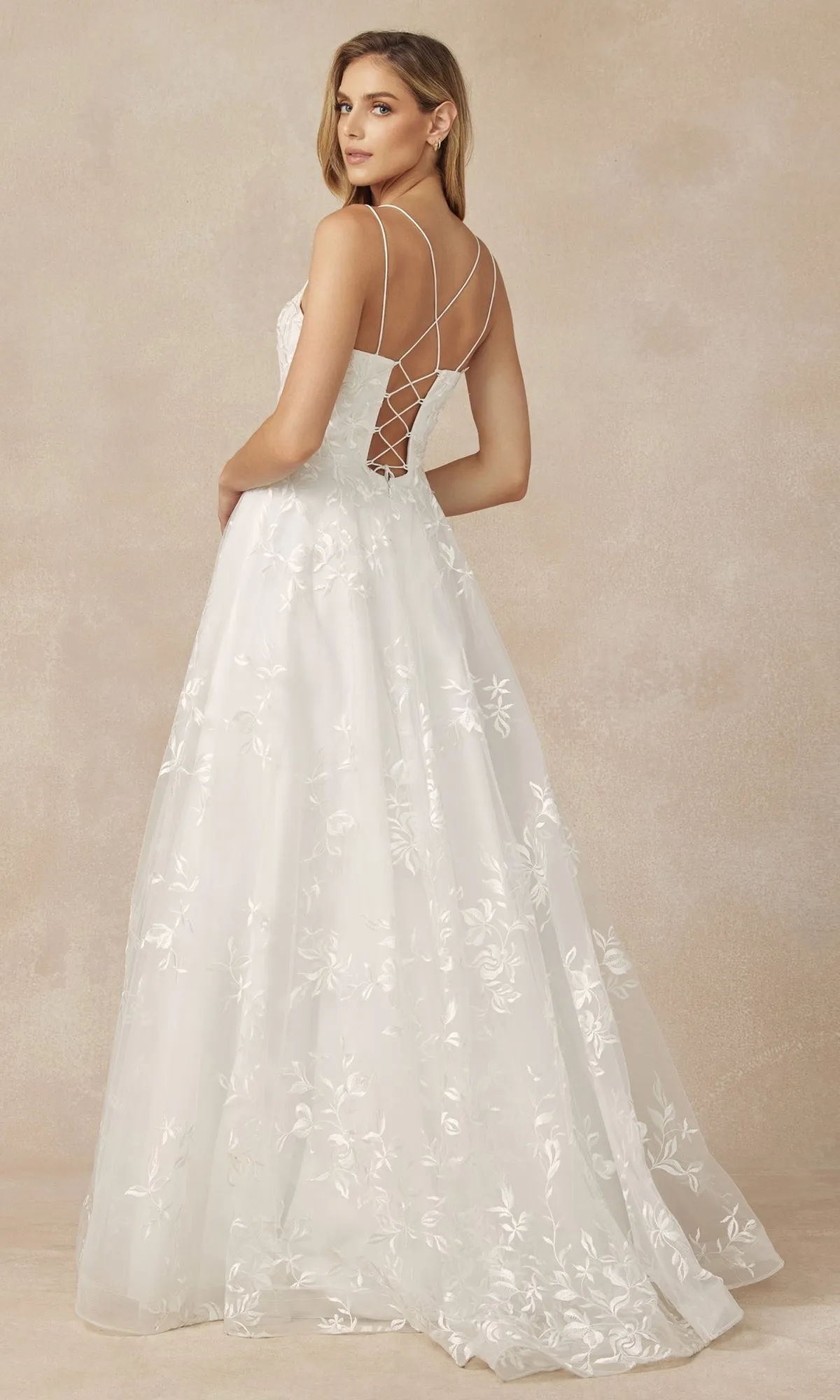Embroidered-Lace Long A-Line Prom Ball Gown 279 sold by PromGirl product image thumbnail 5