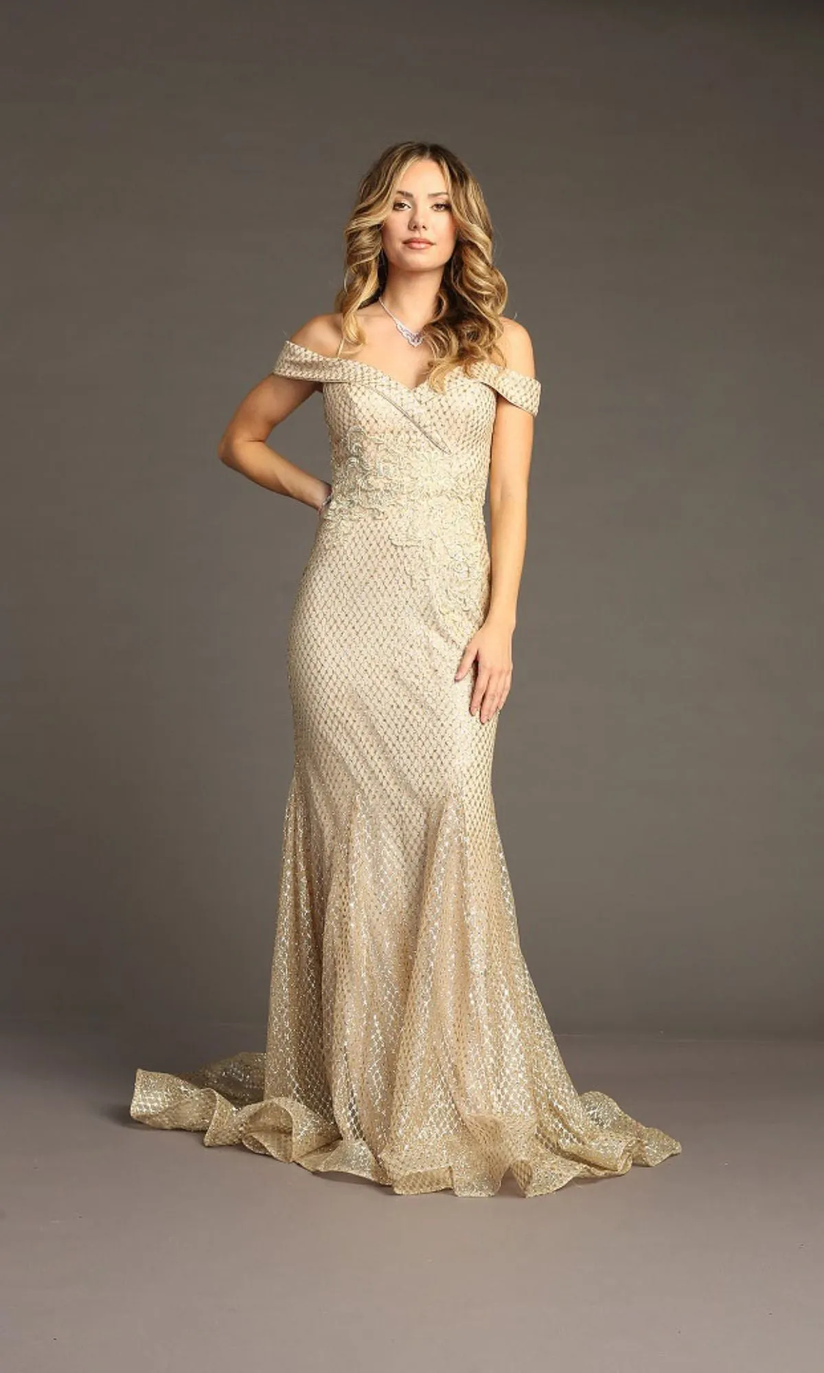Off-the-Shoulder Long Prom Dress: Chicas DM4024 sold by PromGirl product image thumbnail 4