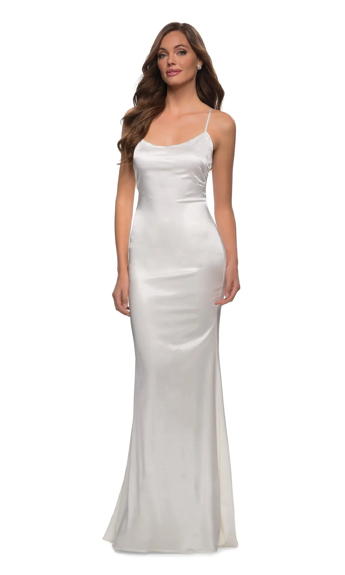 Backless Simple Satin Prom Dress: La Femme 29858 sold by PromGirl product image thumbnail 4