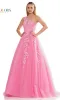 Butterfly One-Shoulder Long Prom Ball Gown 3217 sold by PromGirl