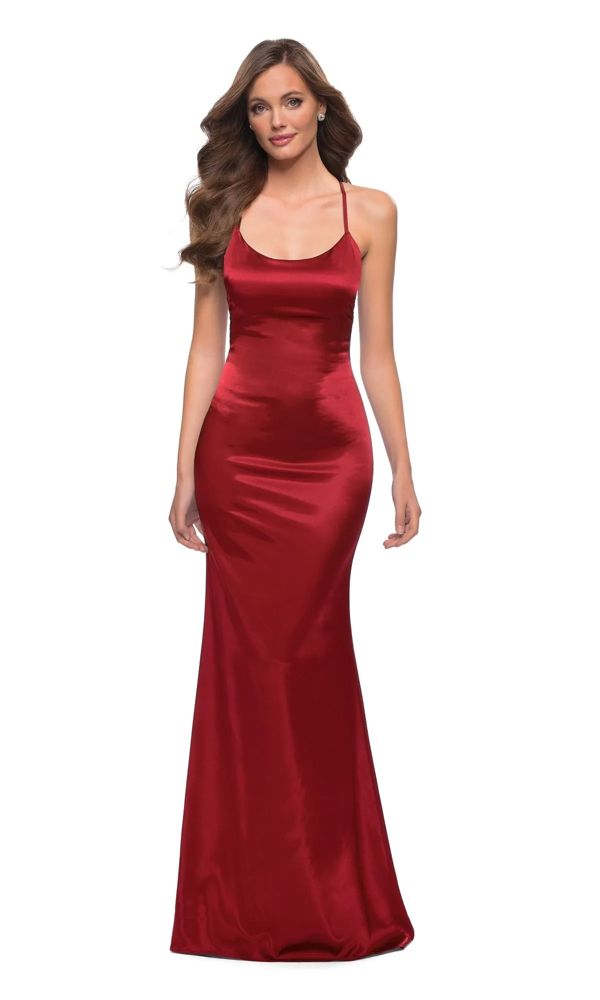 Backless Simple Satin Prom Dress: La Femme 29858 sold by PromGirl product image thumbnail 5