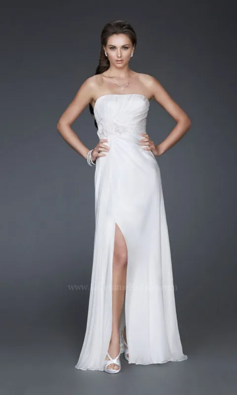 White Long Strapless Formal Dress 16763 sold by PromGirl