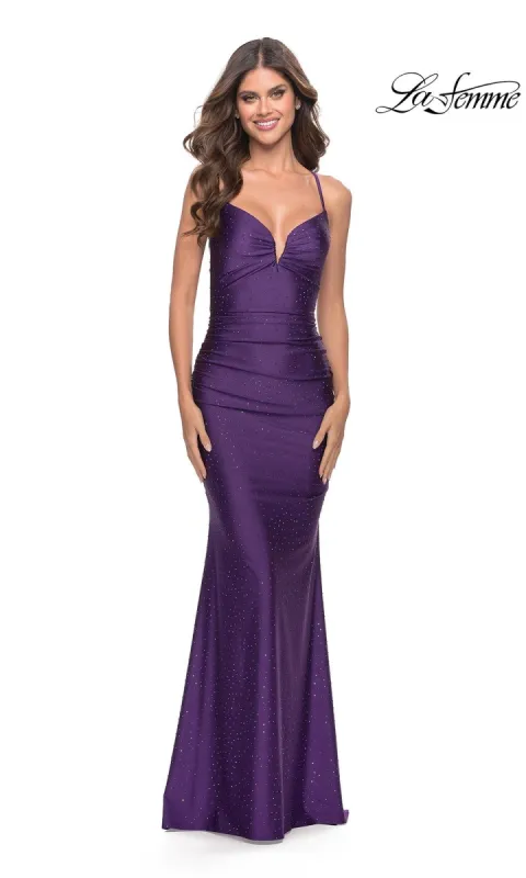 La Femme Spaghetti Strap Formal Fancy Dress 31201 made by La Femme