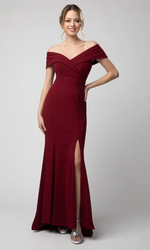 Long Shail K Off-the-Shoulder Prom Dress sold by PromGirl
