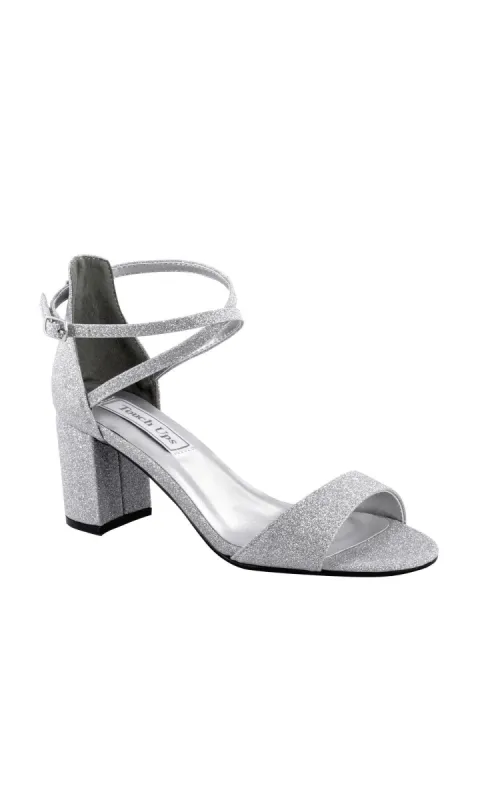 Silver Block Heel Formal Shoe 4172 sold by PromGirl