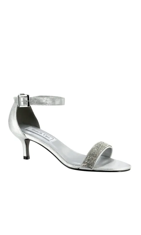 Low Silver Heels for Prom by Touch Ups 4334 sold by PromGirl