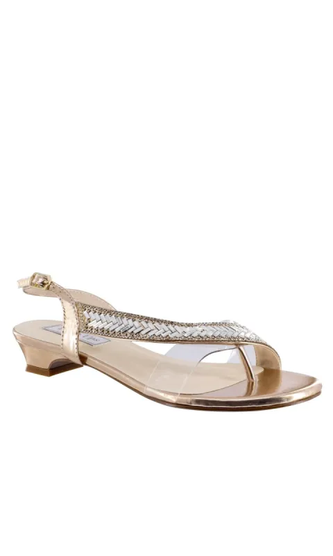 Eleanor Rose Gold Low Heel Prom Shoes 4381 sold by PromGirl