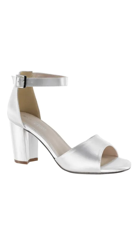 White Amaya Block-Heel Prom Shoes: Dyeables 4496 sold by PromGirl