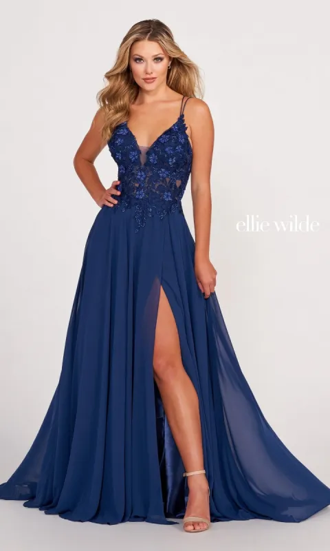 Corset Ellie Wilde Long A-Line Prom Dress EW34078 sold by PromGirl