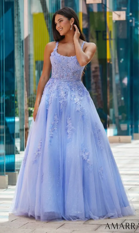Amarra Sheer-Bodice Long Lace Prom Ball Gown 88570 sold by PromGirl