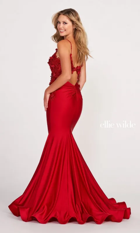 Mermaid Ellie Wilde Gown With 3D Flowers EW122041 made by PromGirl