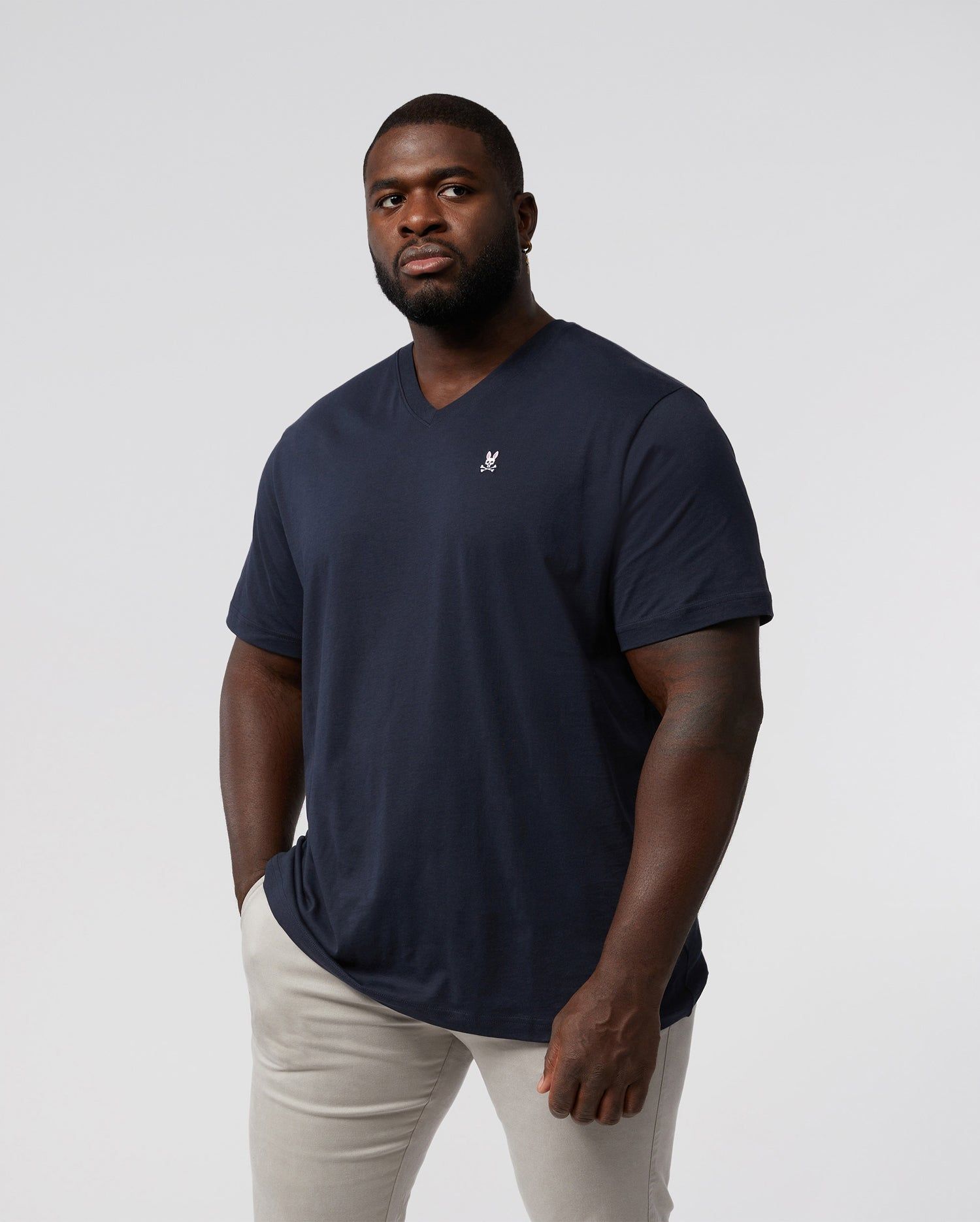 MENS BIG AND TALL CLASSIC V NECK TEE - B9U100ARPC sold by Psycho Bunny product image thumbnail 2