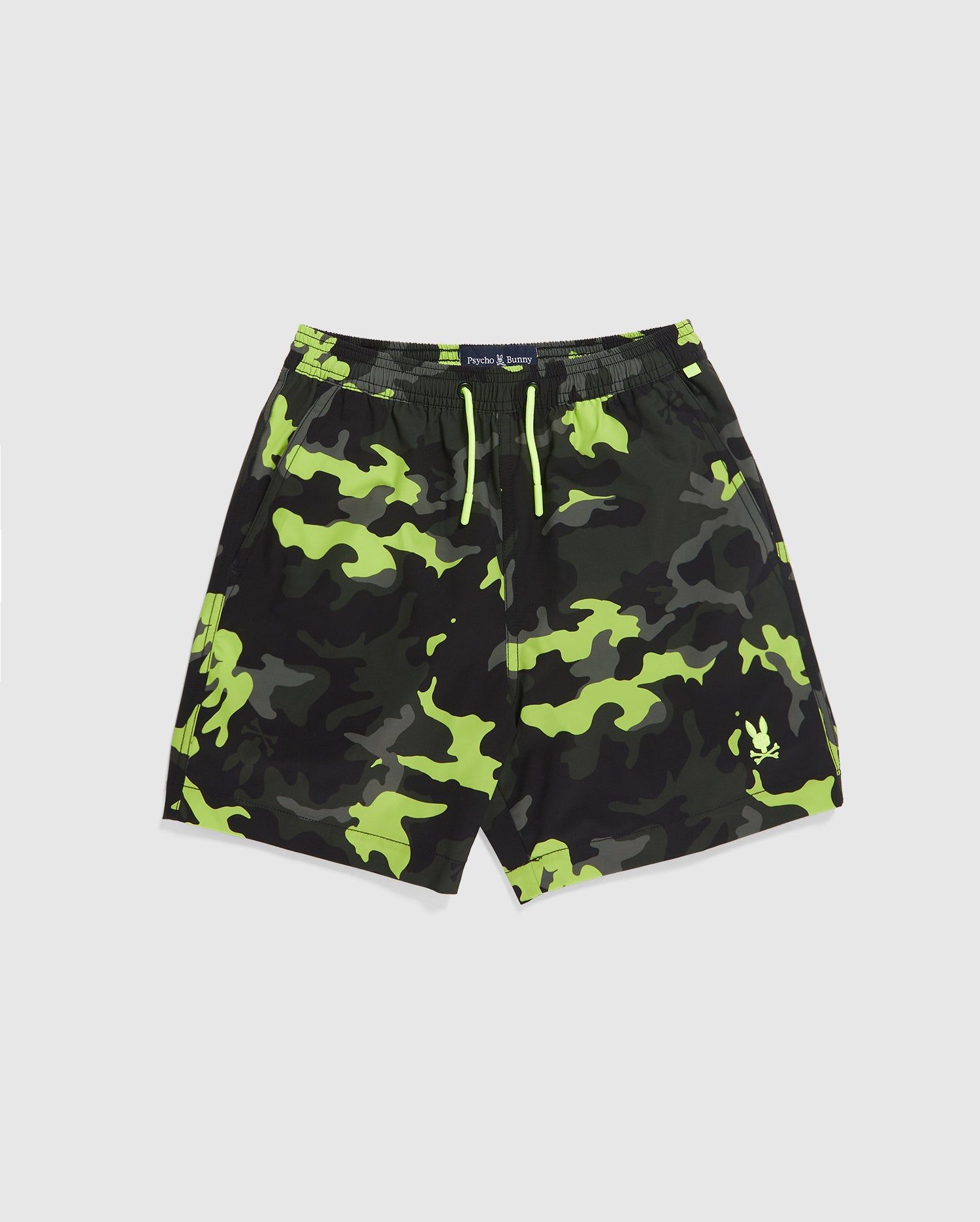 KIDS PLANO CAMO PRINT LONG SWIM TRUNK - B0W376Z1PO sold by Psycho Bunny