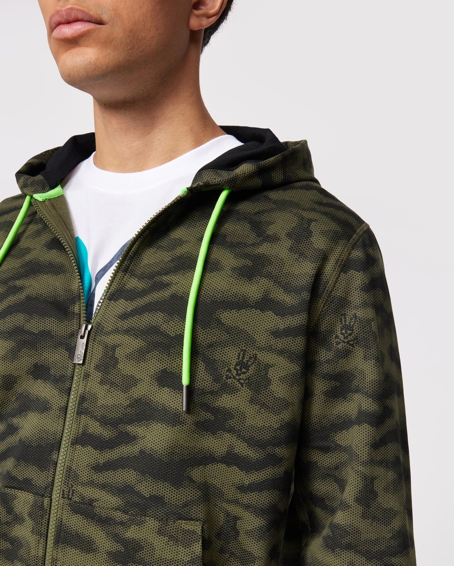 MENS ROCKAWAY CAMO ZIP UP HOODIE - B6H156W1FT sold by Psycho Bunny product image thumbnail 2