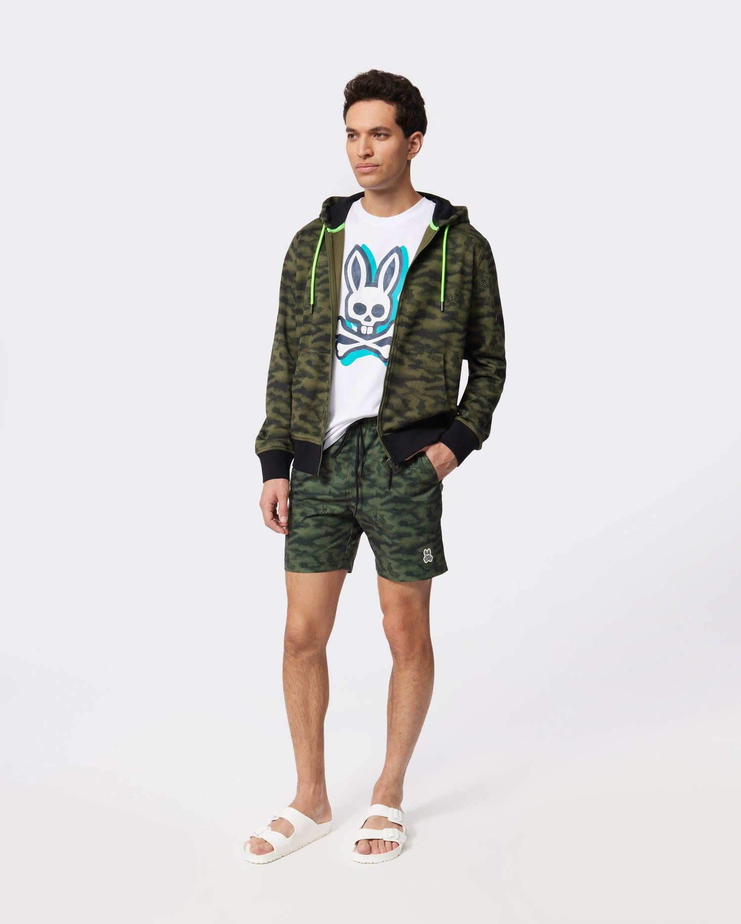 MENS ROCKAWAY CAMO ZIP UP HOODIE - B6H156W1FT sold by Psycho Bunny product image thumbnail 4