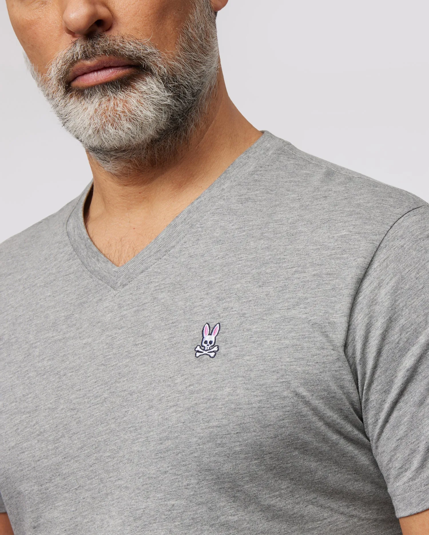 MENS GRAY CLASSIC V NECK TEE - B6U100CRPC sold by Psycho Bunny product image thumbnail 3