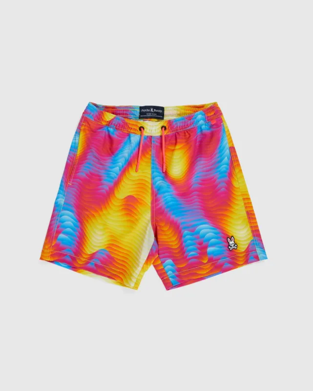 KIDS MONTGOMERY ALL OVER PRINT SWIM TRUNK - B0W910Y1PO sold by Psycho Bunny
