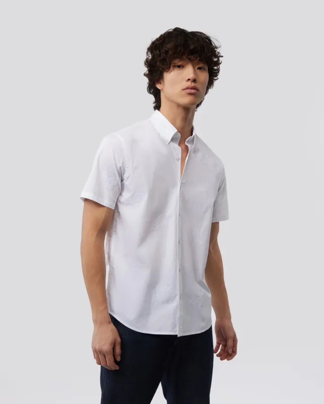 MENS LIGON ALL OVER EMBROIDERED BUNNY SHORT SLEEVE SHIRT - B6Q675X1PC sold by Psycho Bunny