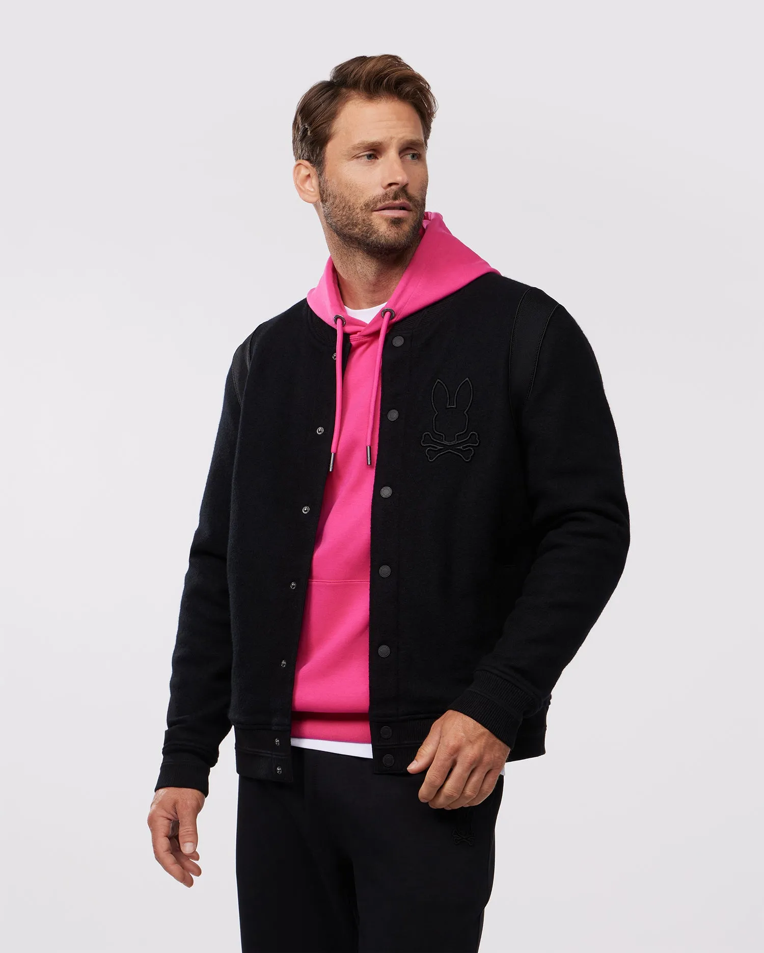 MENS OUTLINE KNIT BOMBER JACKET - B6J457Z1OW sold by Psycho Bunny product image thumbnail 3