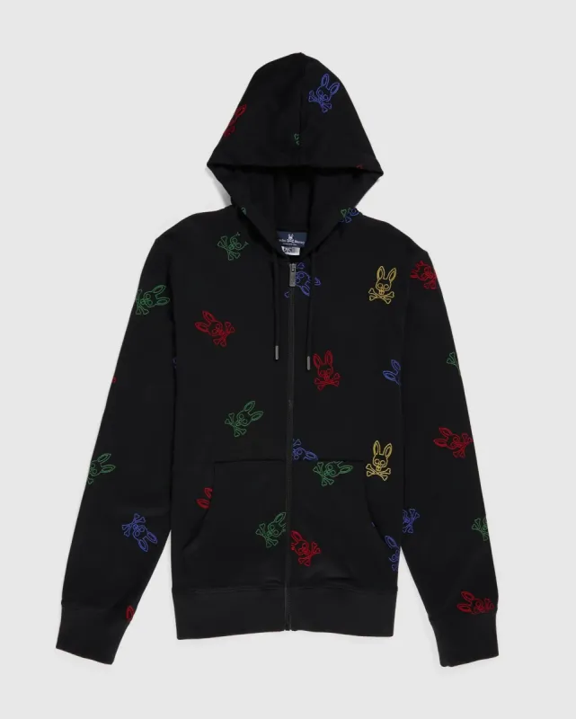 MENS LIGON EMBROIDERED ZIP HOODIE - B6H828X1FT sold by Psycho Bunny