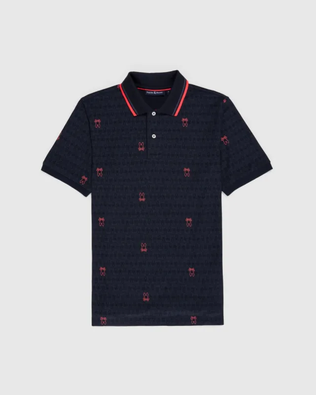 MENS BELMONT ALL OVER PRINT PIQUE POLO SHIRT - B6K607A2PC made by Psycho Bunny