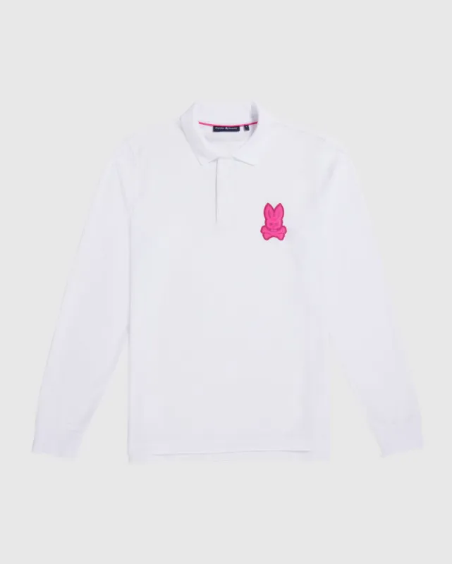 MENS CLEVELAND LONG SLEEVE CHAINSTITCH PIQUE POLO - B6M509Z1PC sold by Psycho Bunny