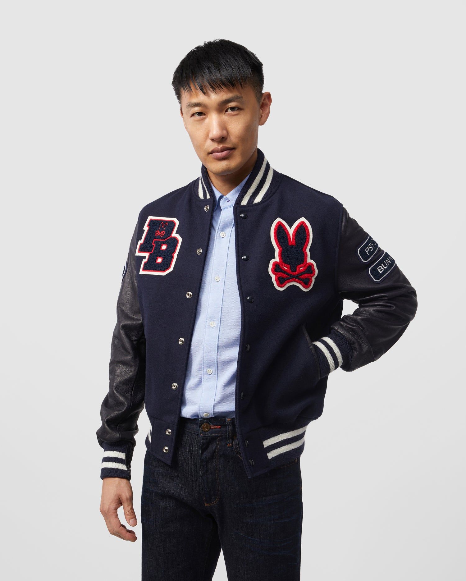 【GRAVER】24FW★ OF Bear Varsity Jacket GRAVER】24FW☆ OF Bear Varsity Jacket